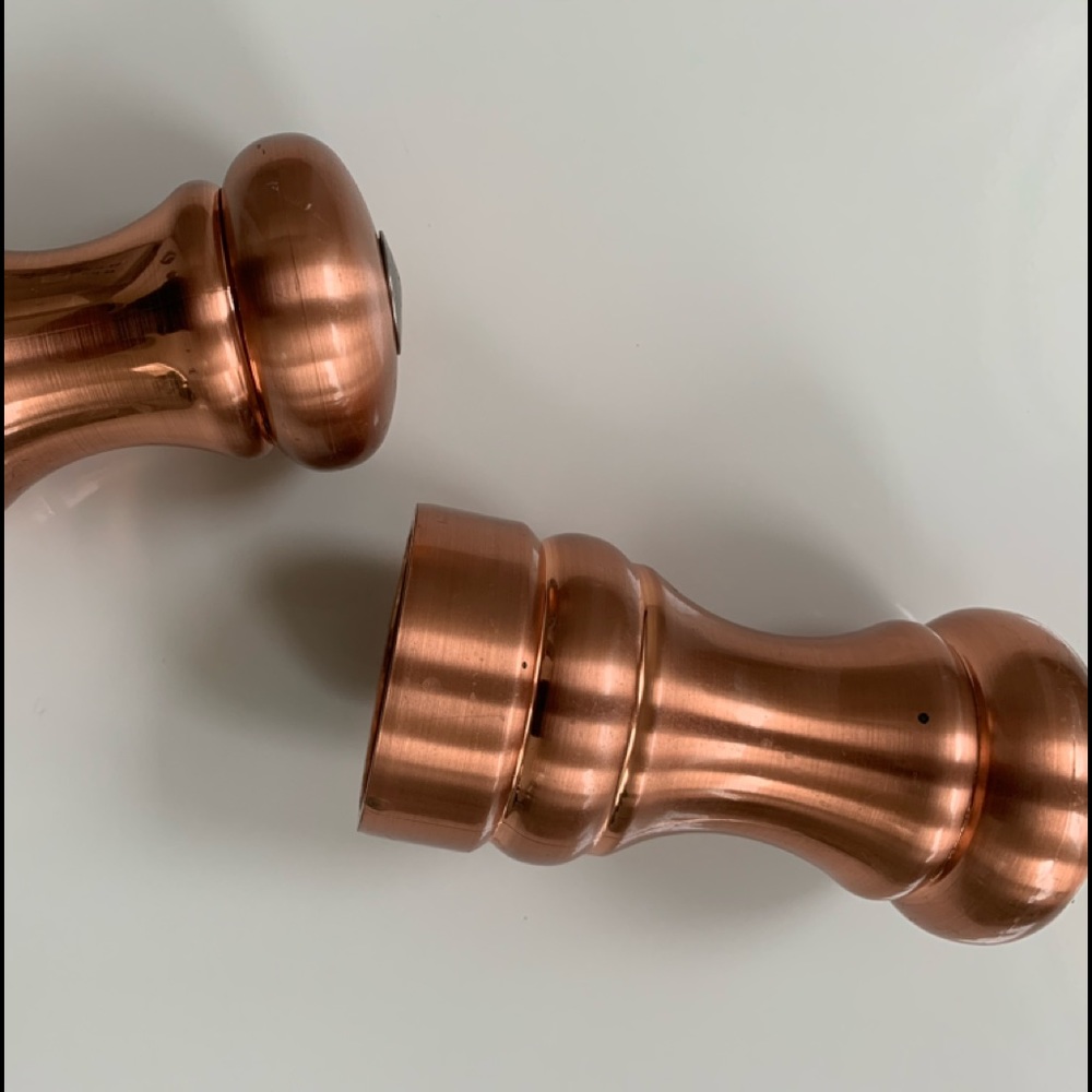 Copper Salt & Pepper Shakers and Mug Stand.